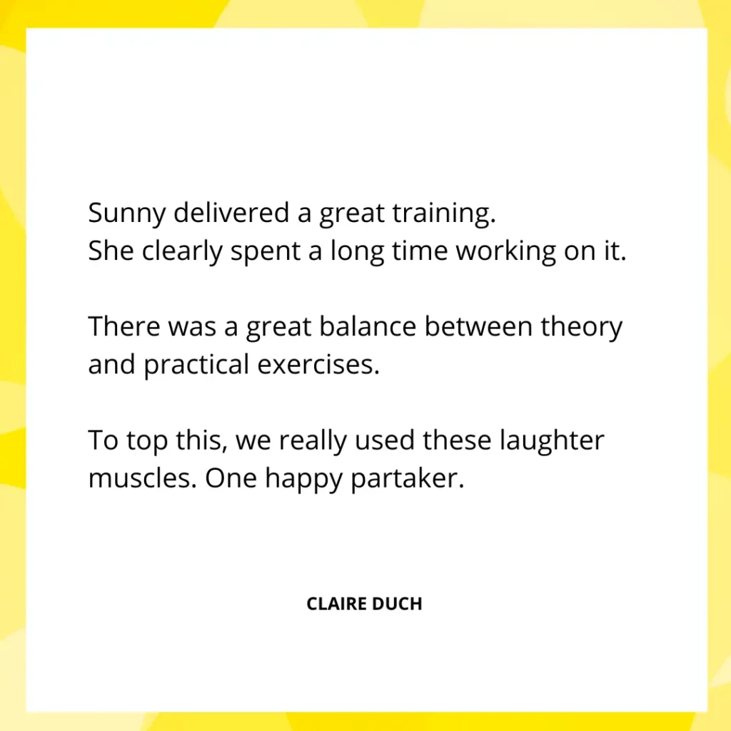 Laughter Yoga Leader Testimonial Claire